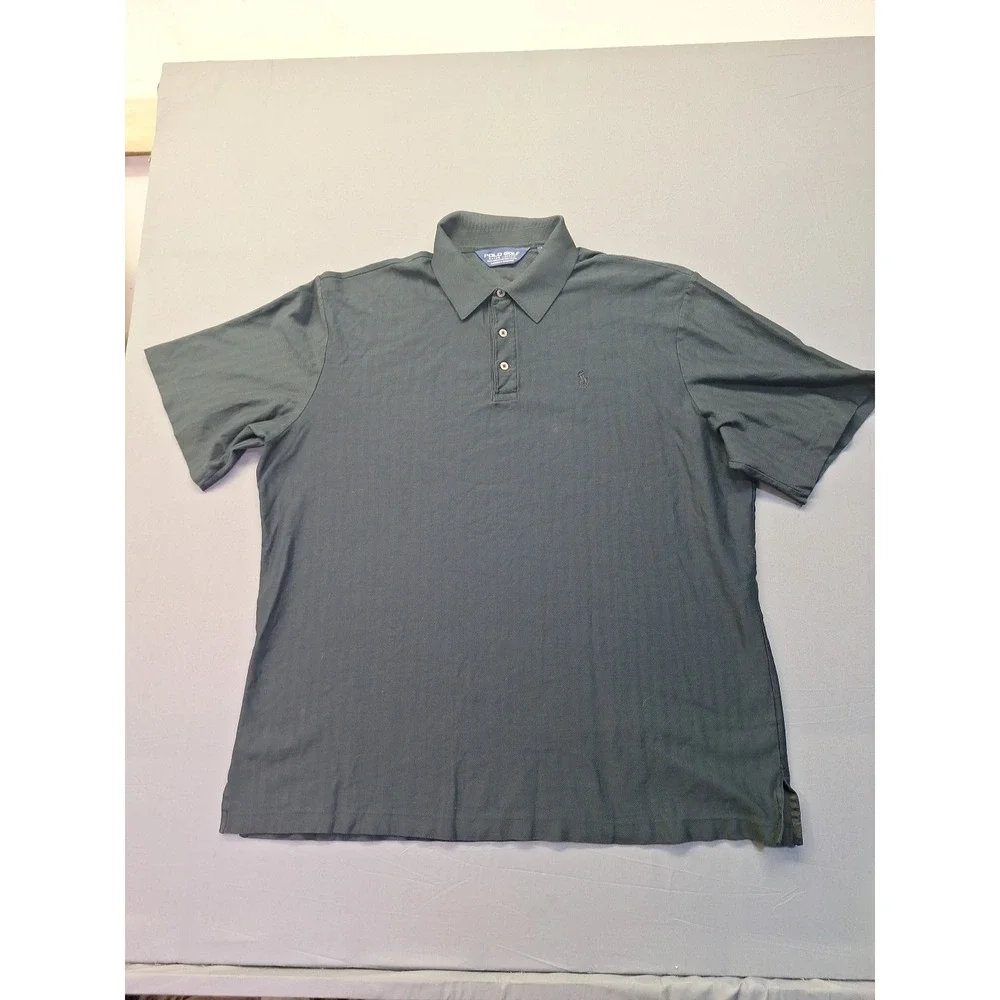 Polo Golf Ralph Lauren Shirt Mens XL Black Herringbone Preppy  County Club Pony‎